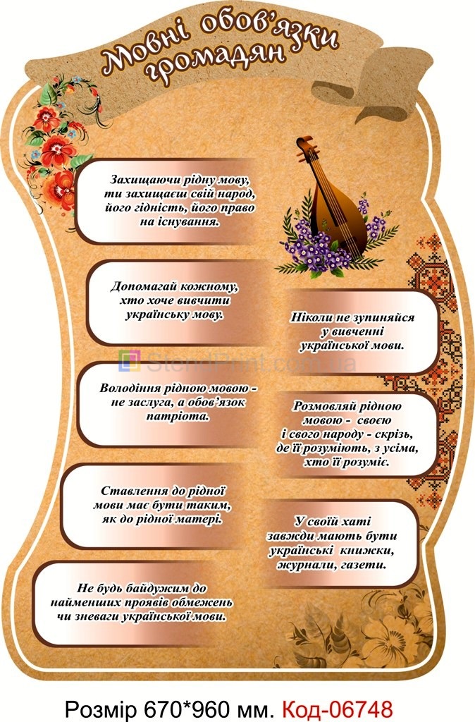 Плакат шкільний на тему "Мовні обовязки громадян України"