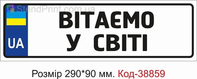 Номер Добро пожаловать в мир на детскую коляску купить с надписью