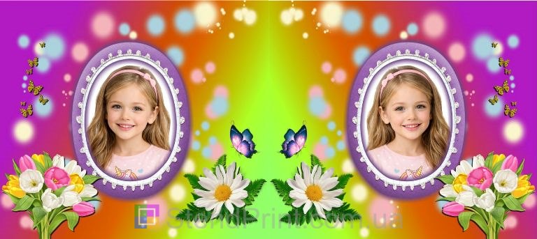 Чашка з фото для дівчинки яскравий подарунок кружка з метеликами замовити