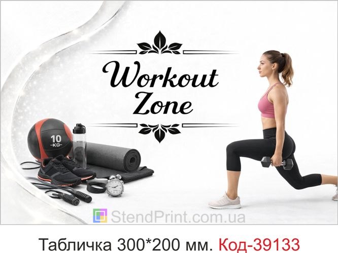 Вывеска Workout Zone для фитнес клуба купить