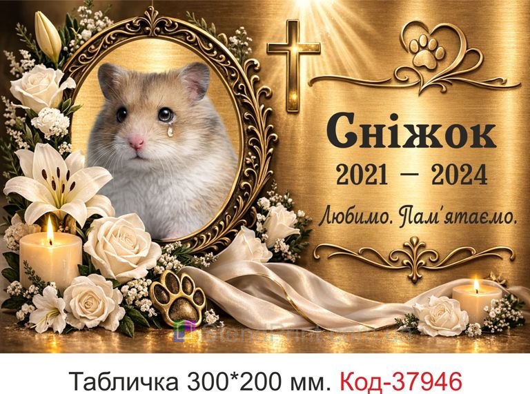 Купити табличку для хом’яка на могилу з фото