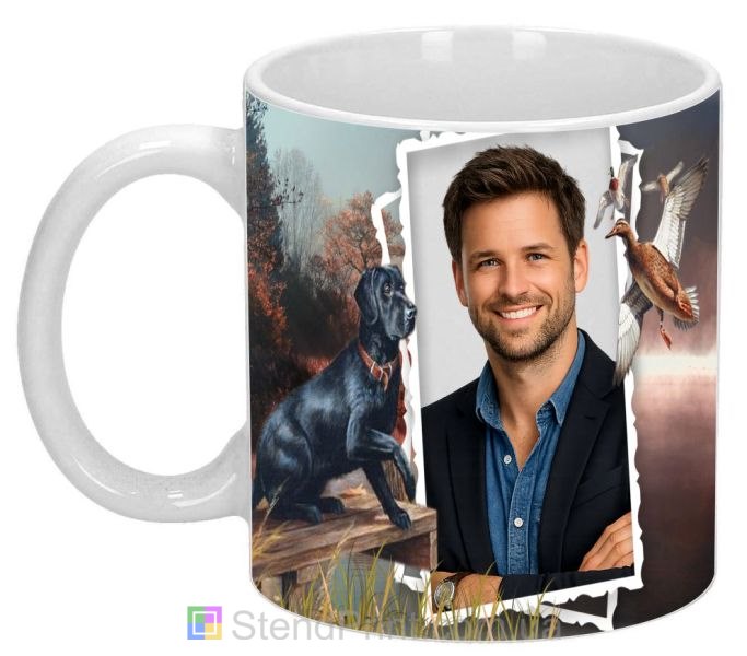 Чашка з фото на подарунок чоловіку з мисливською тематикою