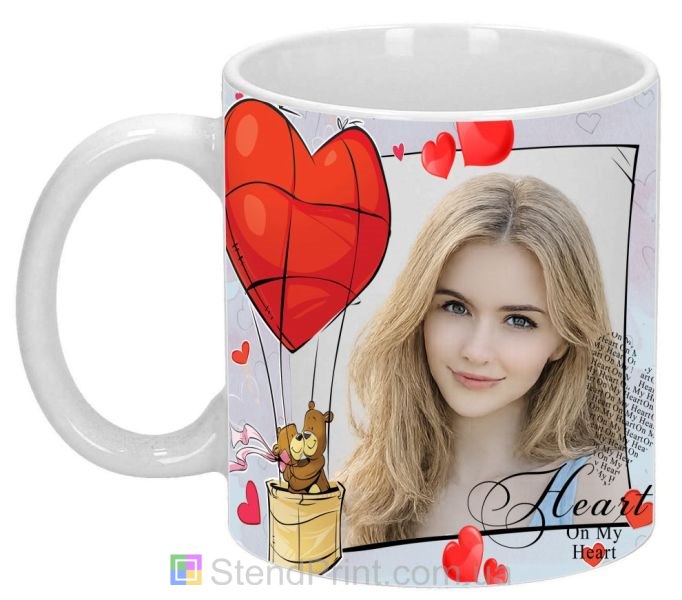 Кружка з фото та серцями — подарунок для пари