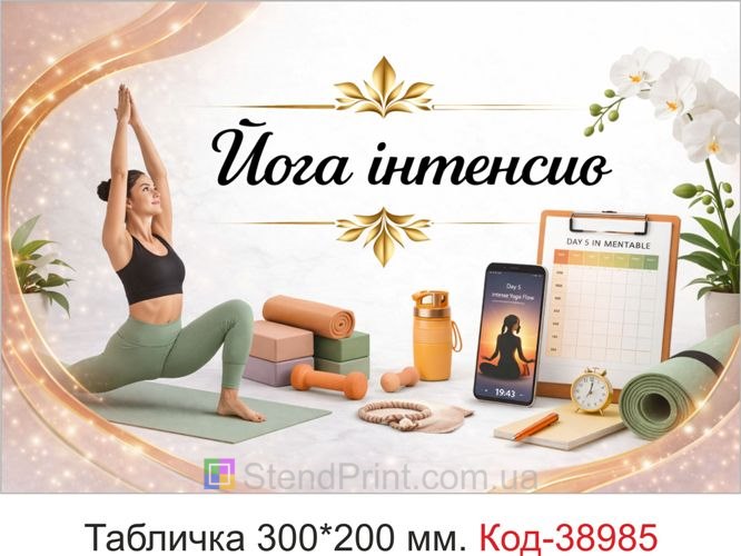 Вывеска Йога интенсив для студии занятий купить