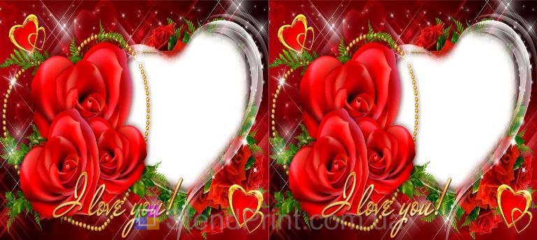 Романтична кружка з фото з червоними трояндами на замовлення