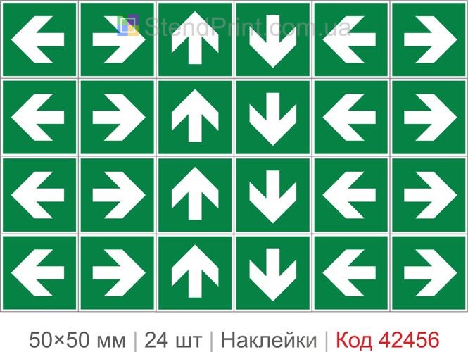 Набір наклейок напрямок евакуації для транспорту ISO 7010