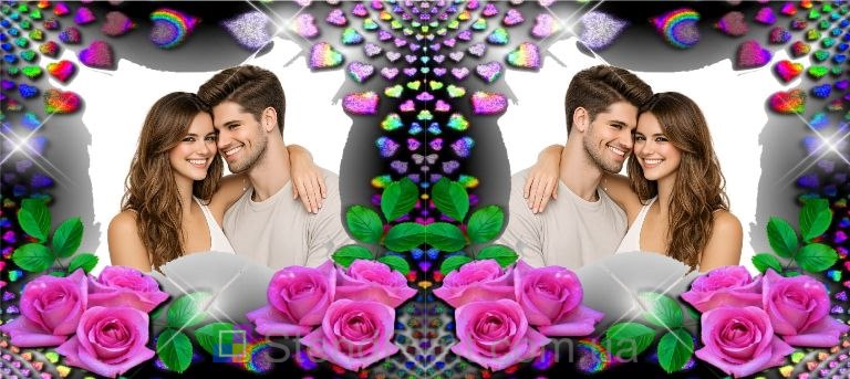 Чашка с фото с розами и сияющими сердцами романтический персональный подарок заказать онлайн