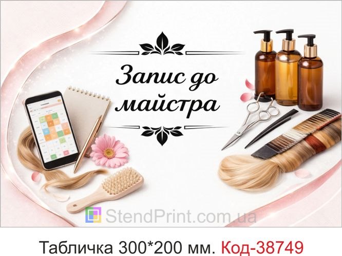 Табличка Запис до майстра для салону краси купити