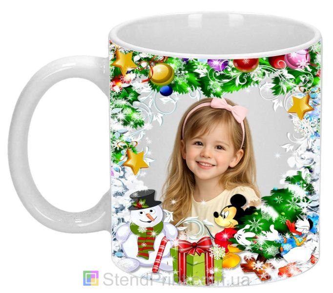 Кружка с фото новогодний подарок внучке или дочке купить