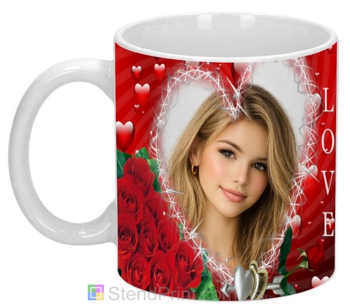 Чашка з фото LOVE для коханої з трояндами що подарувати дівчині де замовити