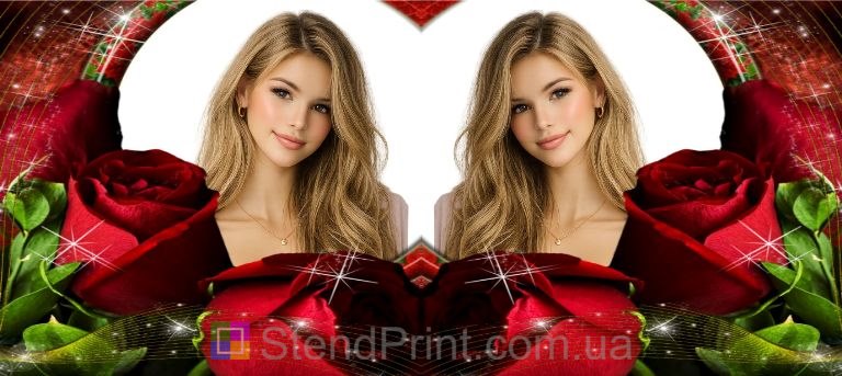 Кружка з фото для дівчини з червоними трояндами романтичний подарунок замовити