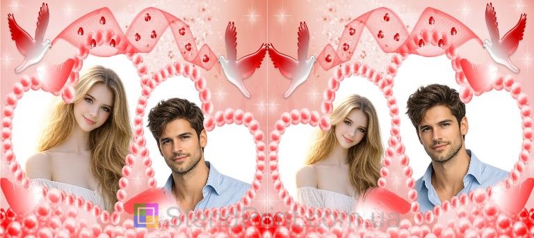 Горнятко з фото для закоханих з голубами подарунок парі замовити