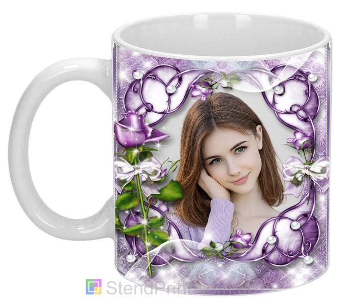 Кружка з фото фіолетові відтінки вуаль бутони троянд замовити