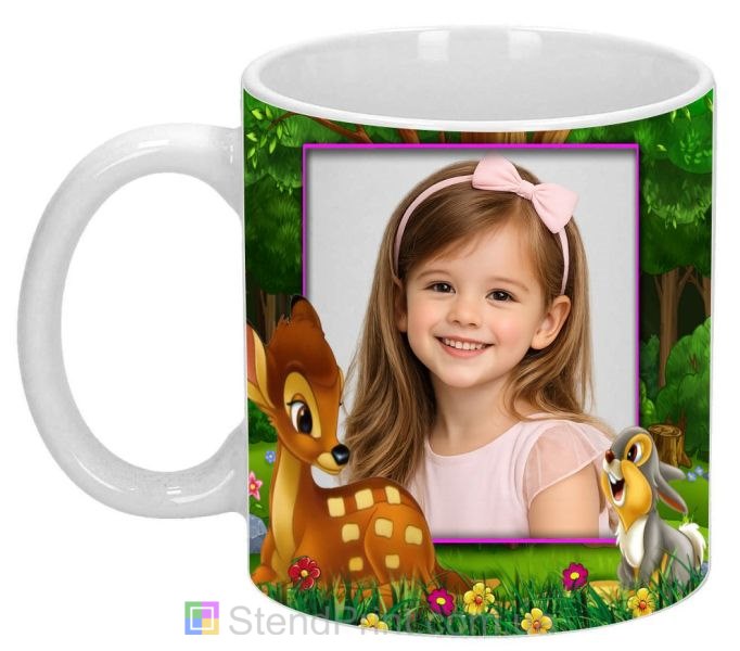Кружка с фото для девочки лесная кружка с оленёнком заказать