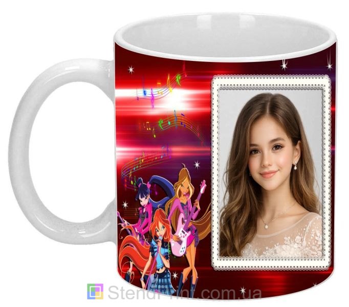 Чашка с фото для девочки музыкальная кружка подарок заказать