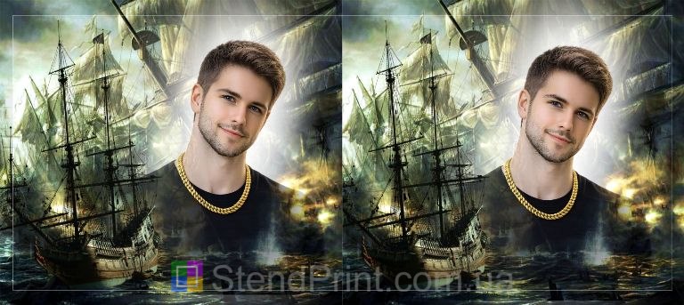 Кружка з фото на подарунок чоловіку з великими вітрильниками