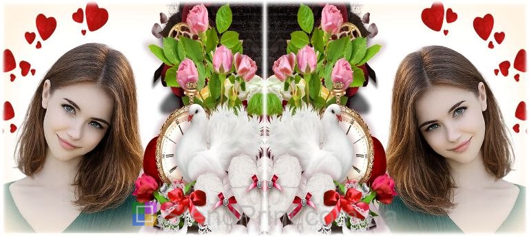 Чашка с фото и белым голубем — символ нежности