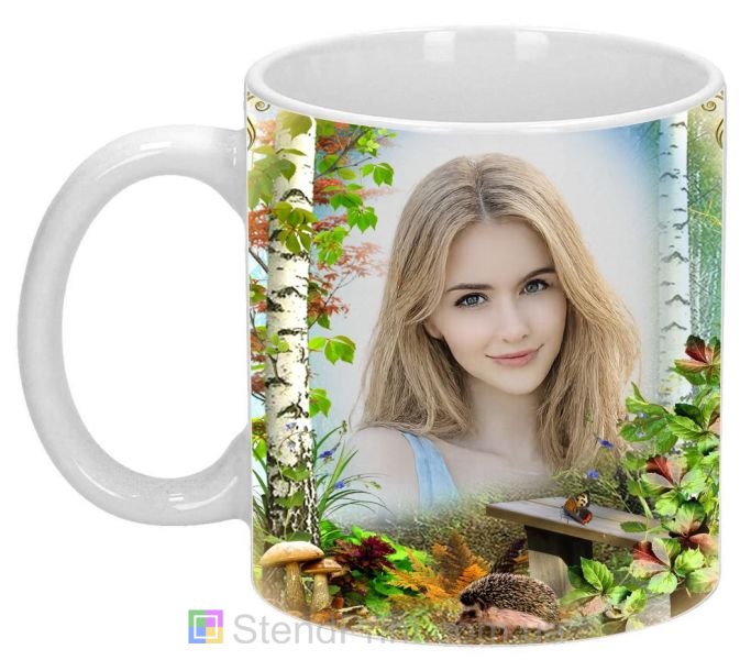 Чашка з фото осінь гриби та їжачок замовити