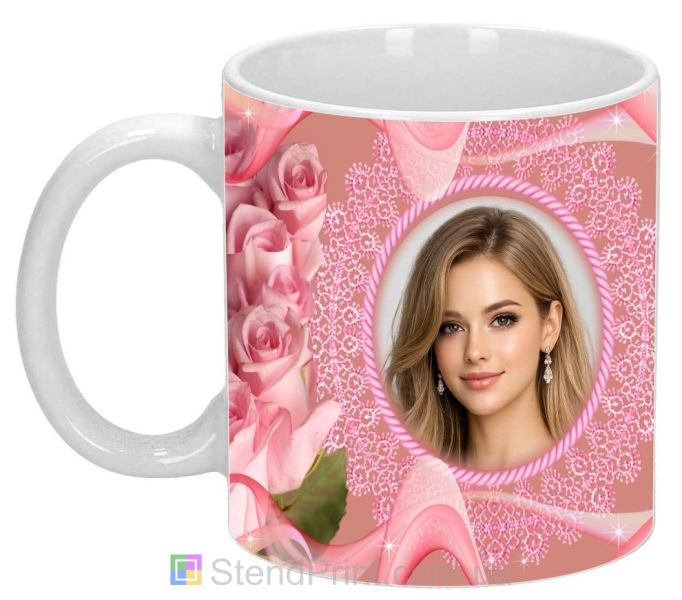 Кружка с фото для девушки романтический подарок кружка с розами заказать