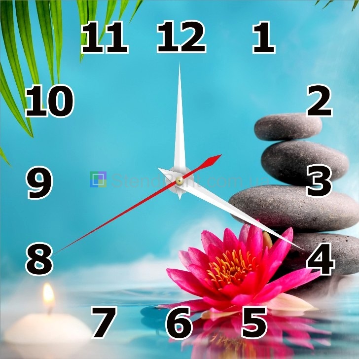 Годинник настінний з квіткою