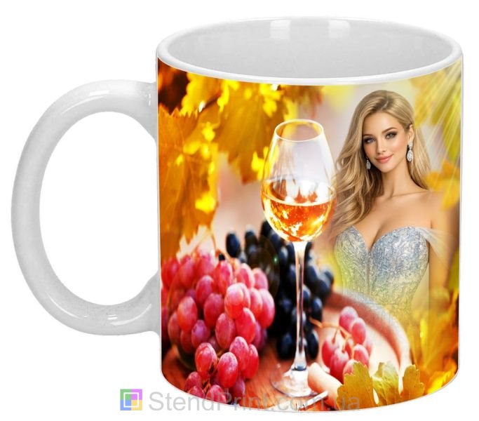 Кружка з фото осінь виноградні грона персональний друк на кружці