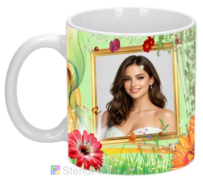 Кружка с фото для девушки нежный подарок кружка с цветами заказать