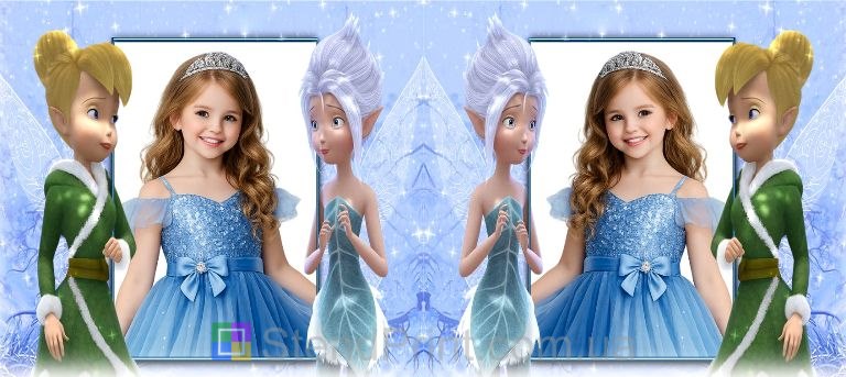 Детская чашка с фото принцесса и мультяшные феи