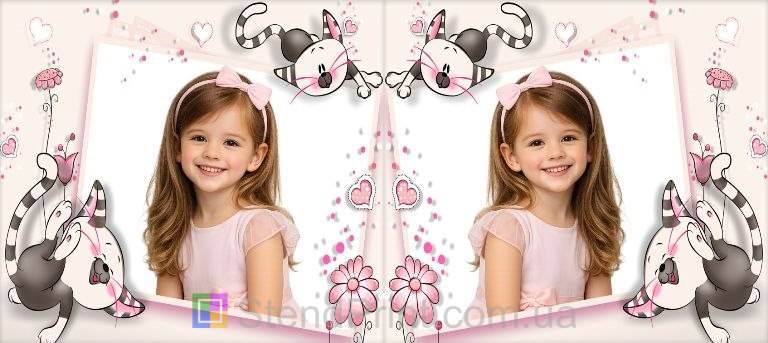 Дитяча кружка з фото котики та сердечка