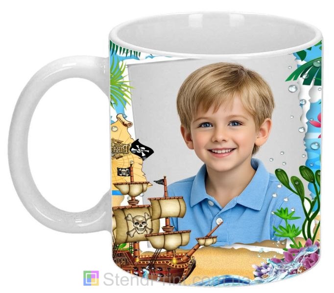 Кружка с фото для мальчика пиратская кружка подарок заказать