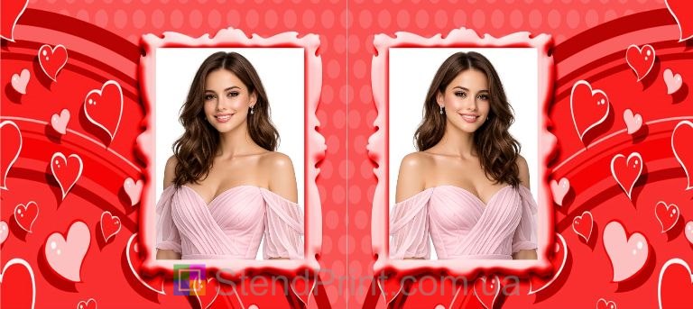 Чашка з фото з червоними серцями яскравий романтичний подарунок для коханої людини замовити