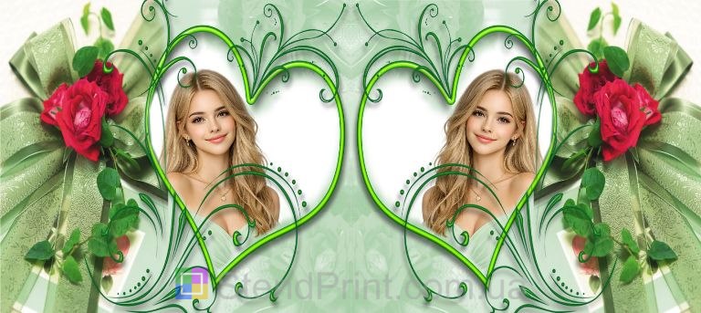 Горнятко з фото серце та троянда подарунок для закоханих замовити