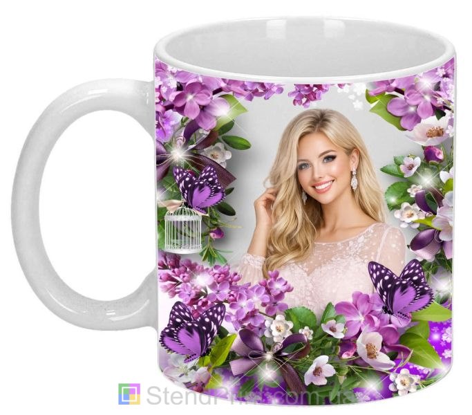 Кружка з фото сакура, бузок і метелики — весна, замовити