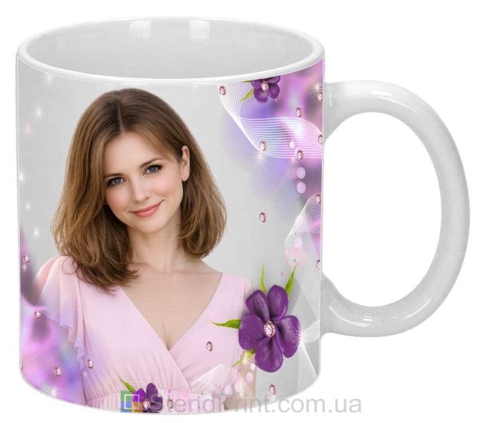 Кружка з фото квіти та тканина зі своїм фото фотодрук замовити