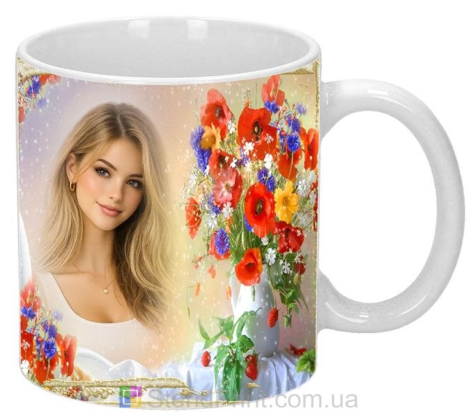 Кружка з фото маки зі своїм фото фотодрук замовити