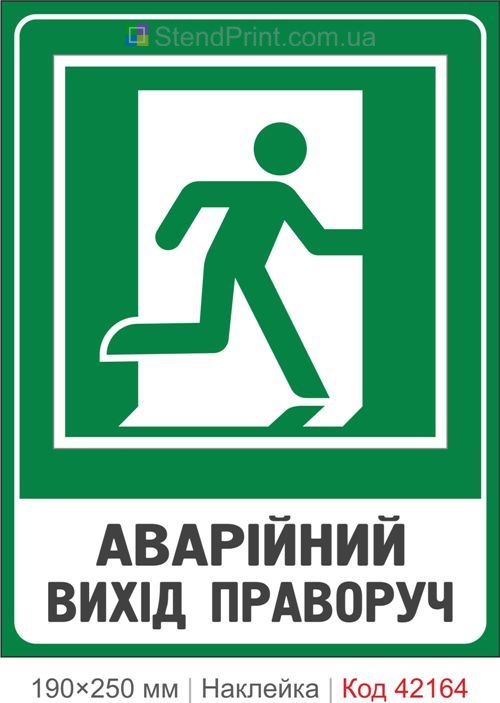 Наклейка аварийный выход направо ISO 7010 E002 купить Харьков