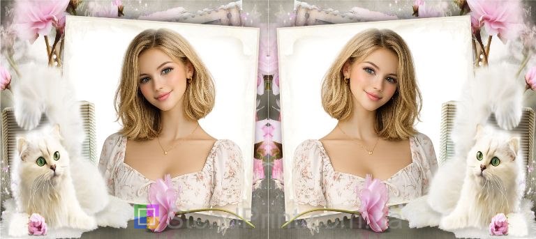 Чашка з фото пухнастий котик милий дизайн замовити