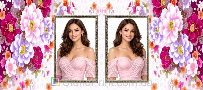 Кружка з фотографією для коханої з квітковим принтом оригінальний подарунок