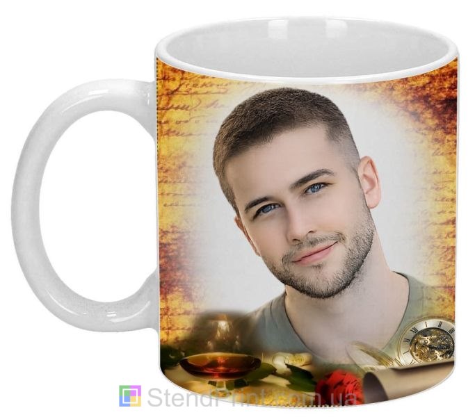 Чашка з фото на подарунок чоловіку в ретро стилі