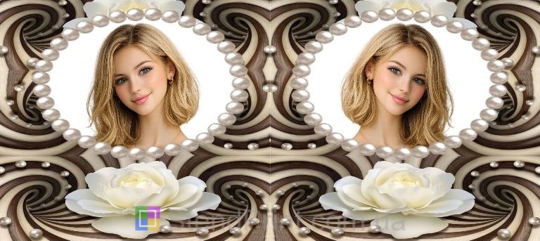 Чашка с фото для девушки с жемчужной рамкой заказать подарок