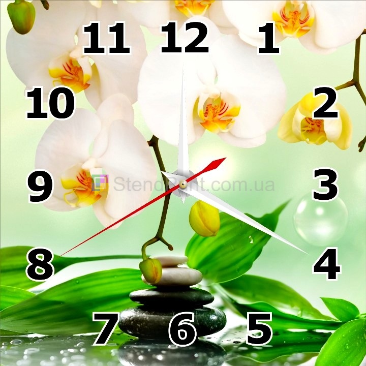 Часы настенные Белые орхидеи часы на стену 3д