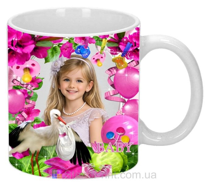 Детская кружка с фото для новорождённой принцессы