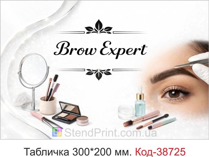 Табличка Brow Expert для студии бровиста заказать