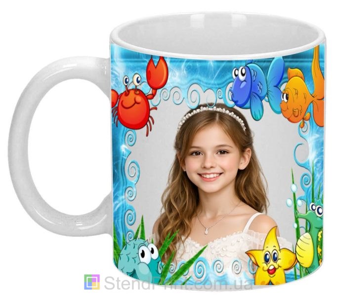 Дитяча чашка з фото для онучки морський подарунок купити