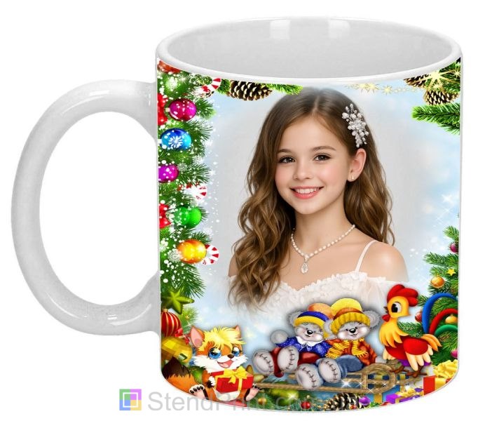 Чашка с фото для дочки новогодний подарок ребёнку заказать