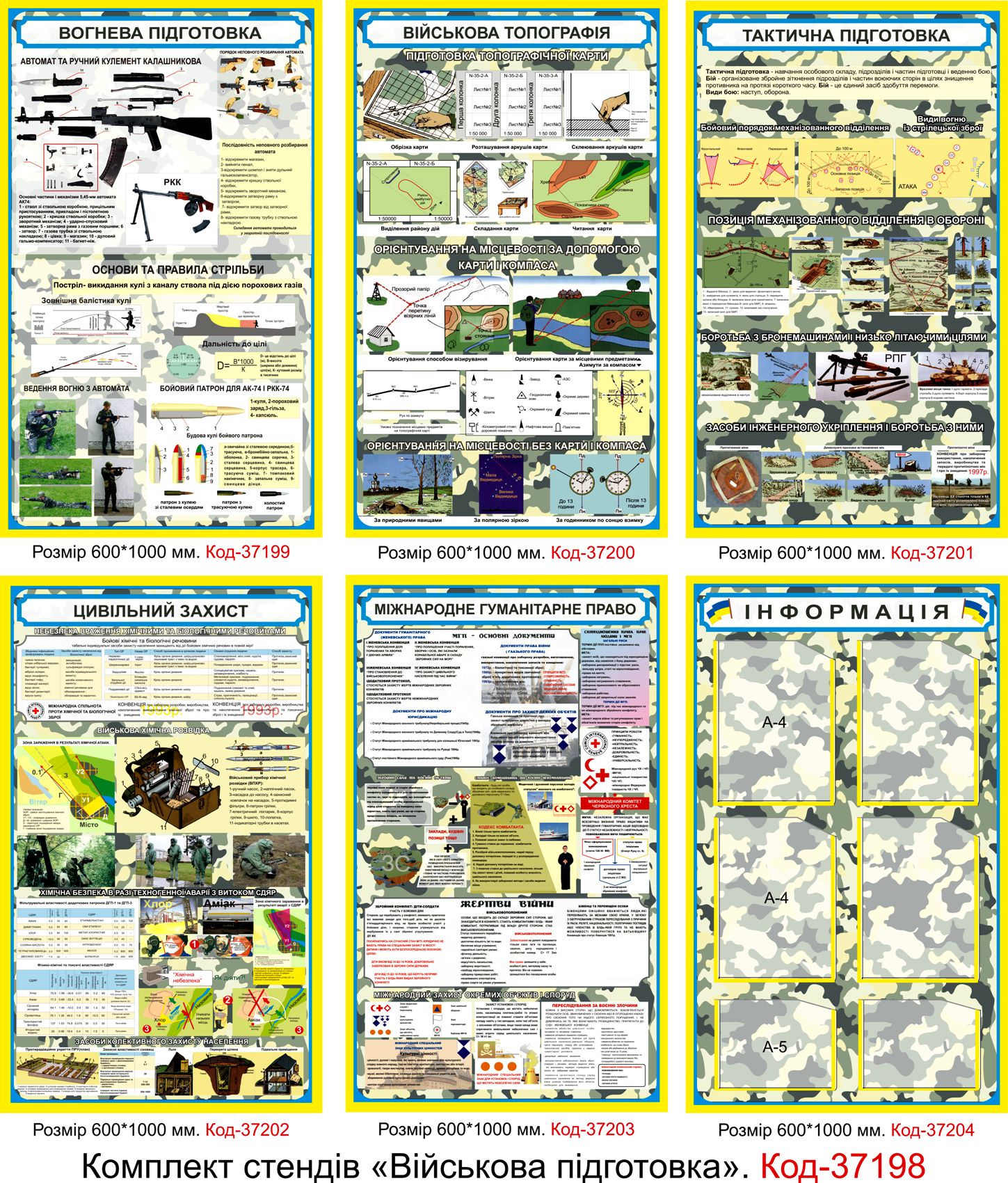 Комплект стендів для кабінету "Захист України" — "Військова підготовка"