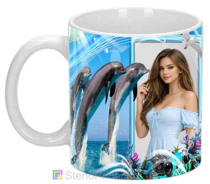 Кружка з фото морський стиль, дельфіни, літо — замовити
