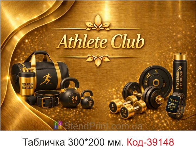 Табличка Athlete Club для фітнес клубу купити