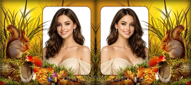 Чашка с фото осенний подарок сестре с белкой заказать