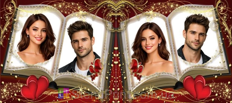 Горнятко з фото для закоханих книга любові подарунок парі замовити