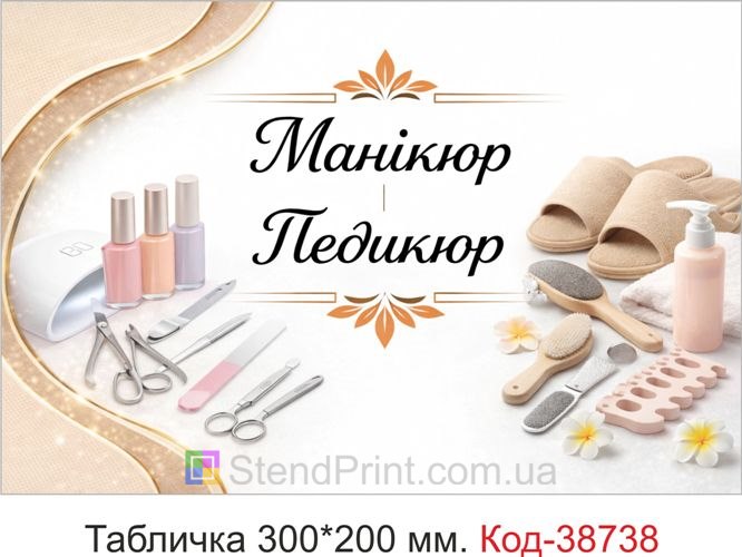 Табличка Манікюр Педикюр для салону краси замовити